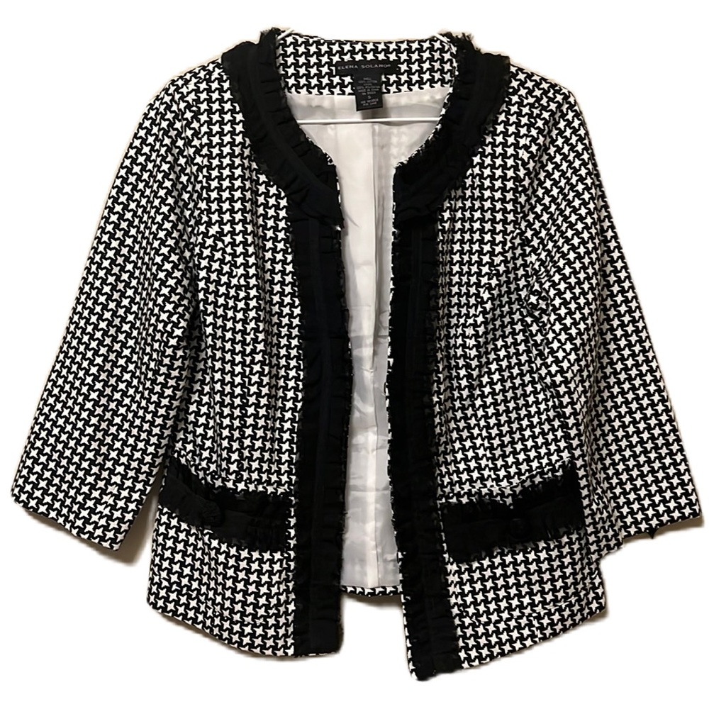 Elena Solano, Beautifully Made, Suit Jacket, Black/White, Size Small